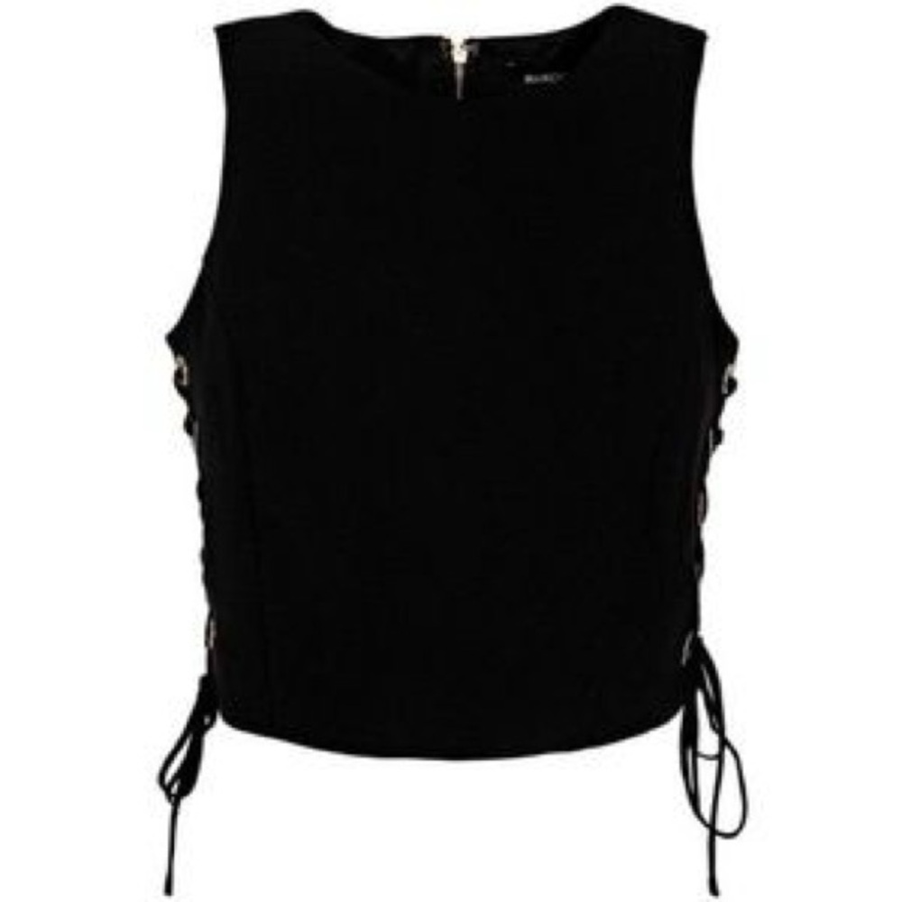 Marciano Black Sleeveless Cut Out Crop Top